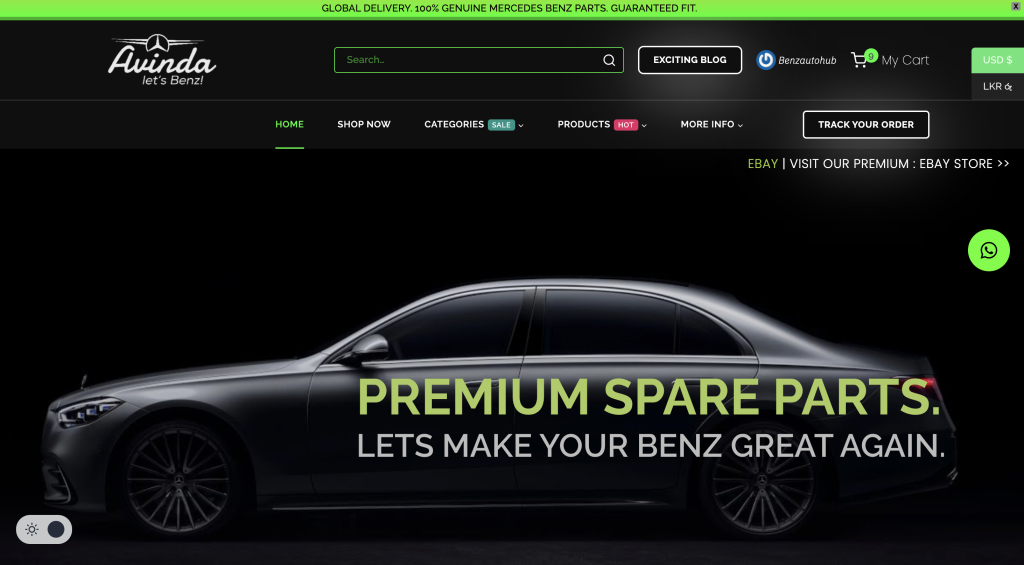 Introducing Avinda's BenzAutoHub:  NO:1 Genuine Benz Parts Online Store in the Auto parts industry for Mercedes Benz.